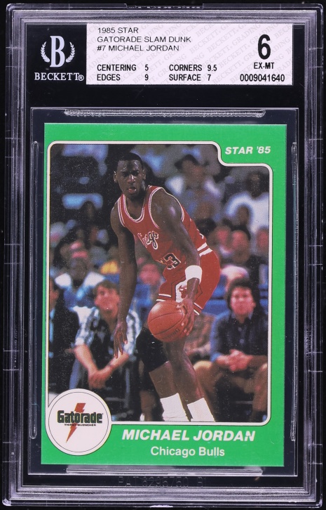 1985 Star Gatorade Slam Dunk Michael Jordan ROOKIE #7 BGS 6 EXMT
