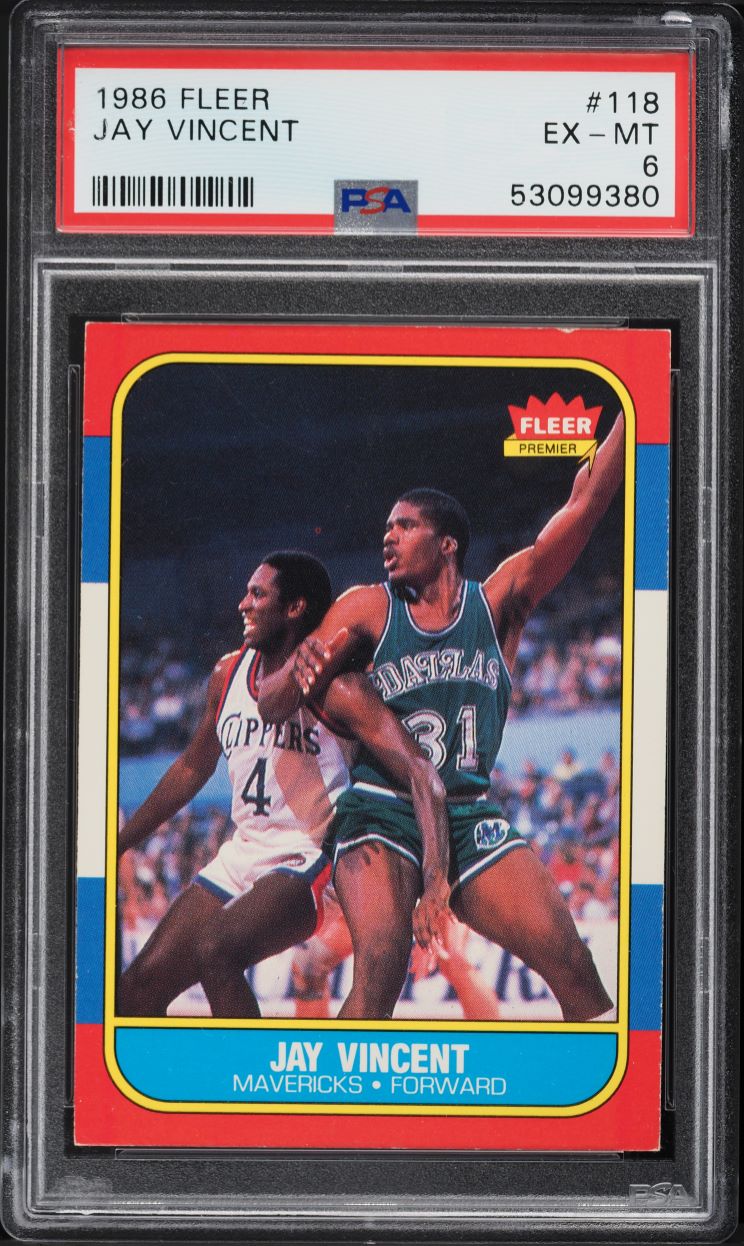 1986 Fleer Basketball Jay Vincent #118 PSA 6 EXMT
