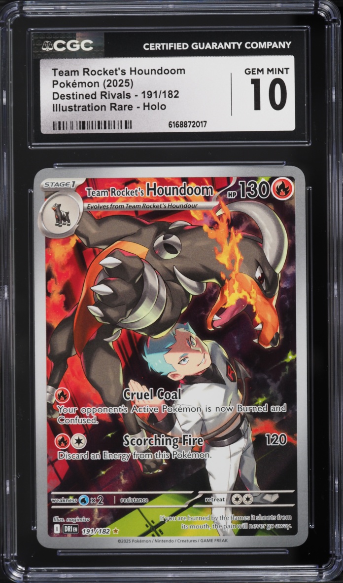 2025 Pokemon Scarlet & Violet Destined Rivals IR Team Rocket's Houndoom #191 CGC 10 GEM MINT