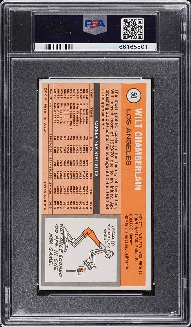 1970 Topps Basketball Wilt Chamberlain #50 PSA 4 VGEX