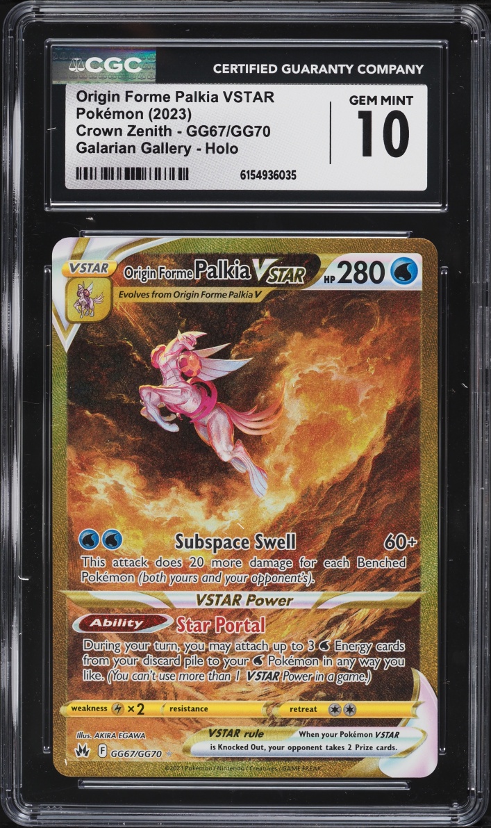 2023 Pokemon Sword & Shield Crown Zenith Gold Rare Origin Forme Palkia VSTAR #GG67 CGC 10 GEM
