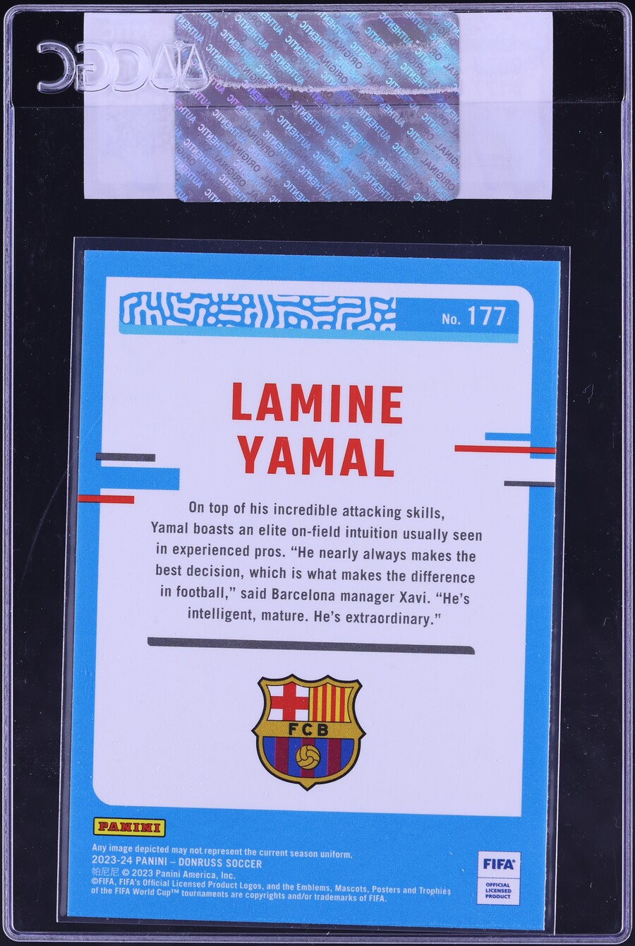 2023 Donruss FIFA Lamine Yamal ROOKIE #177 CGC AUTH