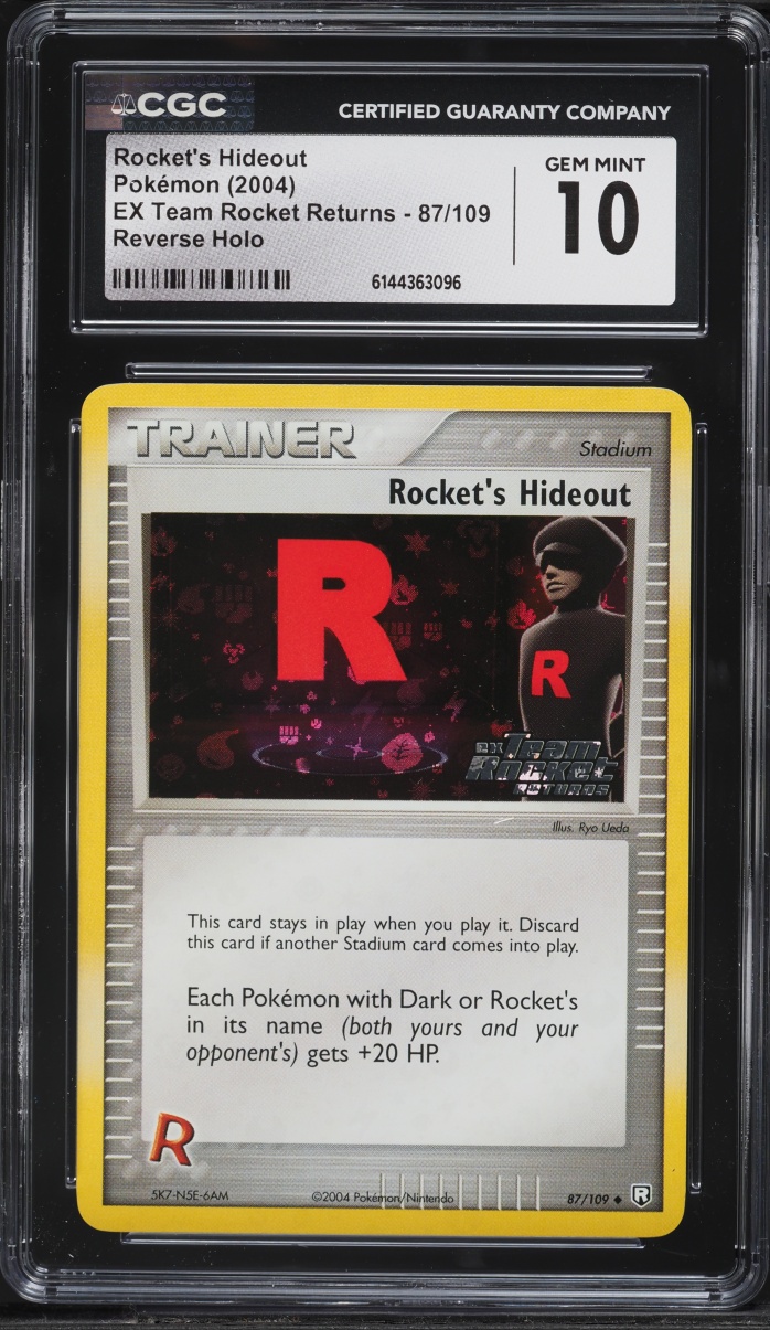 2004 Pokemon EX Team Rocket Returns Reverse Holo Rocket's Hideout #87 CGC 10 GEM MINT