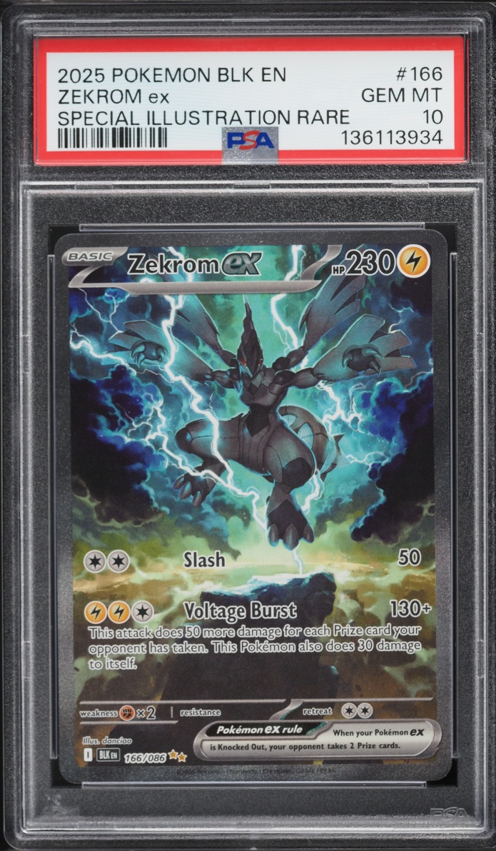 2025 Pokemon Scarlet & Violet Black Bolt SIR Zekrom EX #166 PSA 10 GEM MINT