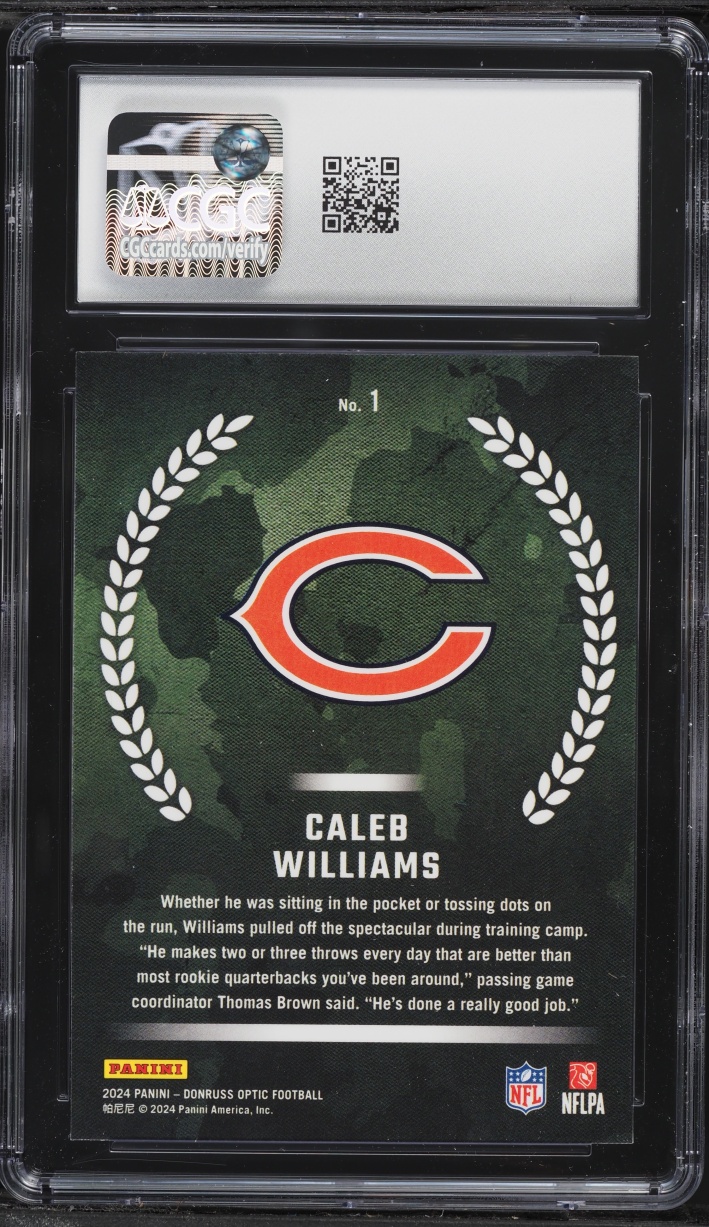 2024 Donruss Optic Recruits Caleb Williams ROOKIE #1 CGC 9.5 MINT+