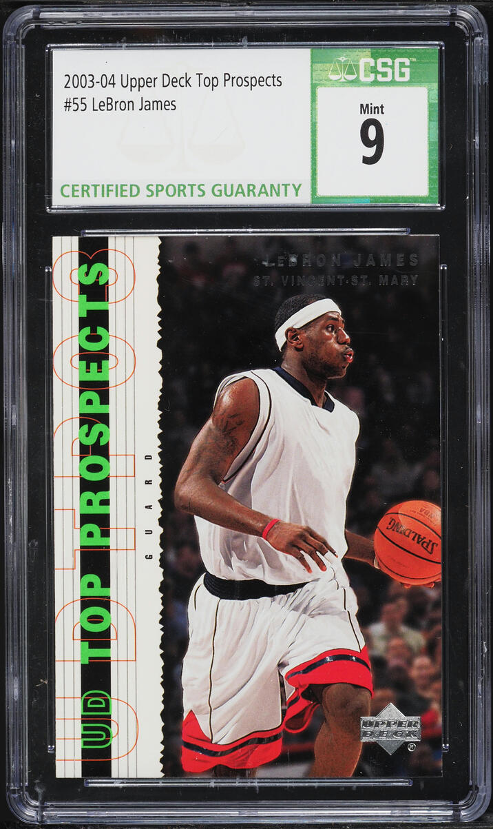2003 Upper Deck Top Prospects LeBron James ROOKIE #55 CSG 9 MINT