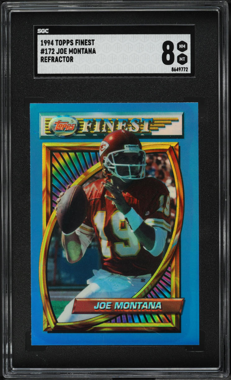 1994 Finest Refractor Joe Montana #172 SGC 8 NM-MT