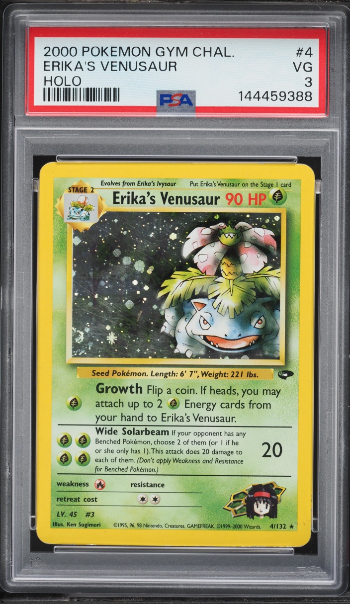 2000 Pokemon Gym Challenge Holo Erika's Venusaur #4 PSA 3 VG