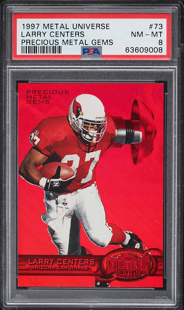1997 Metal Universe Precious Metal Gems PMG Red Larry Centers /150 #73 PSA 8