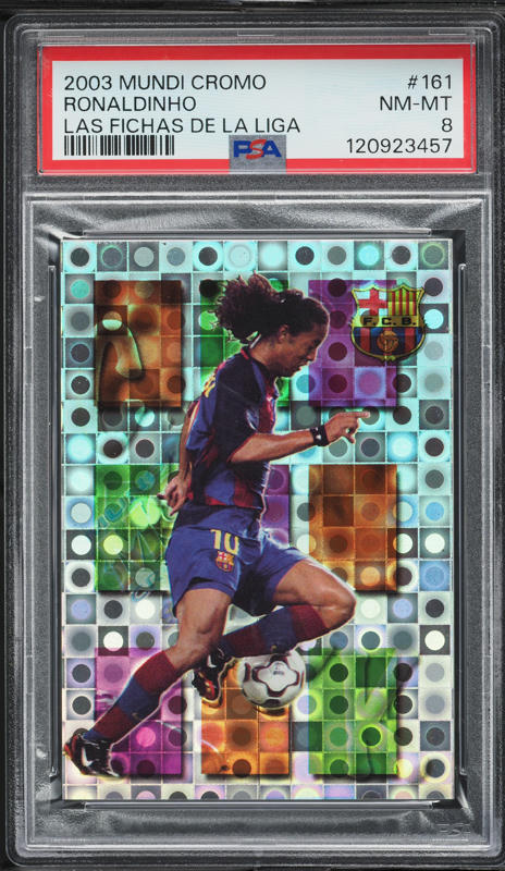 2003 Futera Platinum World Football Gaucho Ronaldinho #18 PSA 8 NM
