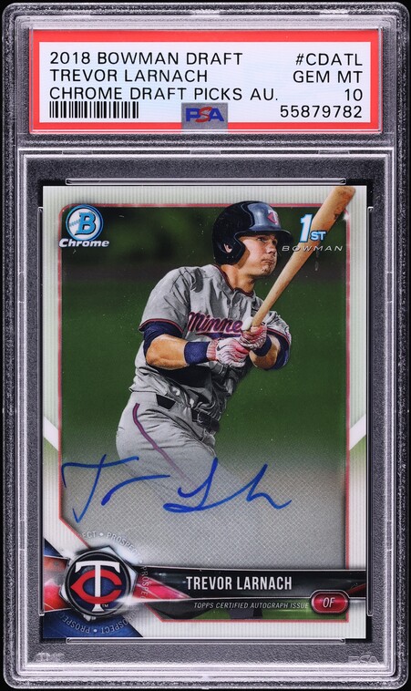 2018 Bowman Chrome Draft Trevor Larnach PROSPECT AUTO #CDA-TL PSA 10 GEM MINT