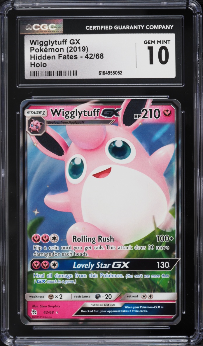 2019 Pokemon Sun & Moon Hidden Fates Wigglytuff GX #42 CGC 10 GEM MINT