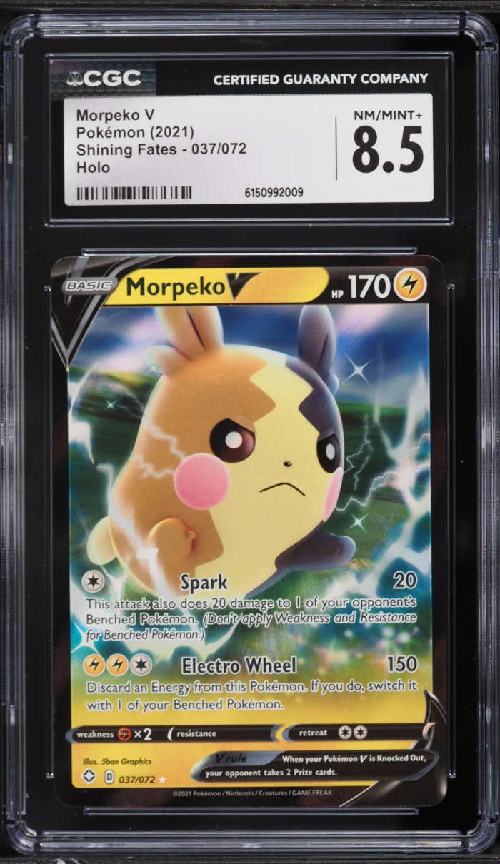 2021 Pokemon Sword & Shield Shining Fates Alt Art Morpeko V #037 CGC 8.5 NM-MT+