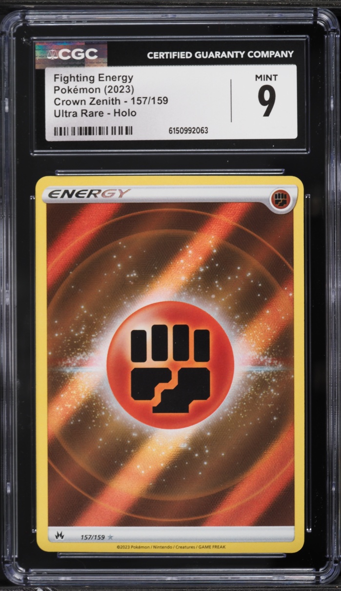 2023 Pokemon Sword & Shield Crown Zenith Holo Fighting Energy #157 CGC 9 MINT