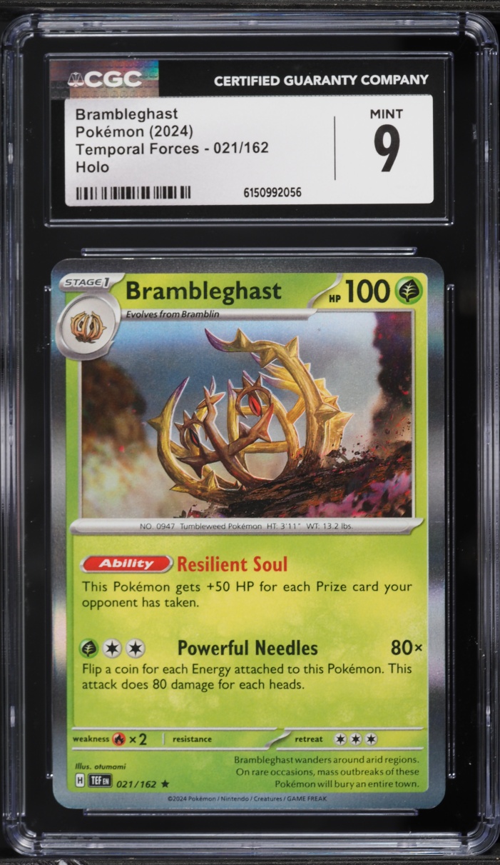 2024 Pokemon Scarlet & Violet Temporal Forces Holo Brambleghast #021 CGC 9 MINT