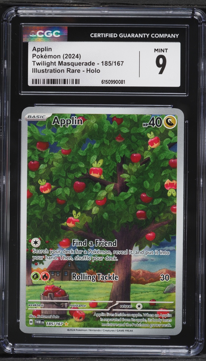 2024 Pokemon Scarlet & Violet Twilight Masquerade IR Applin #185 CGC 9 MINT