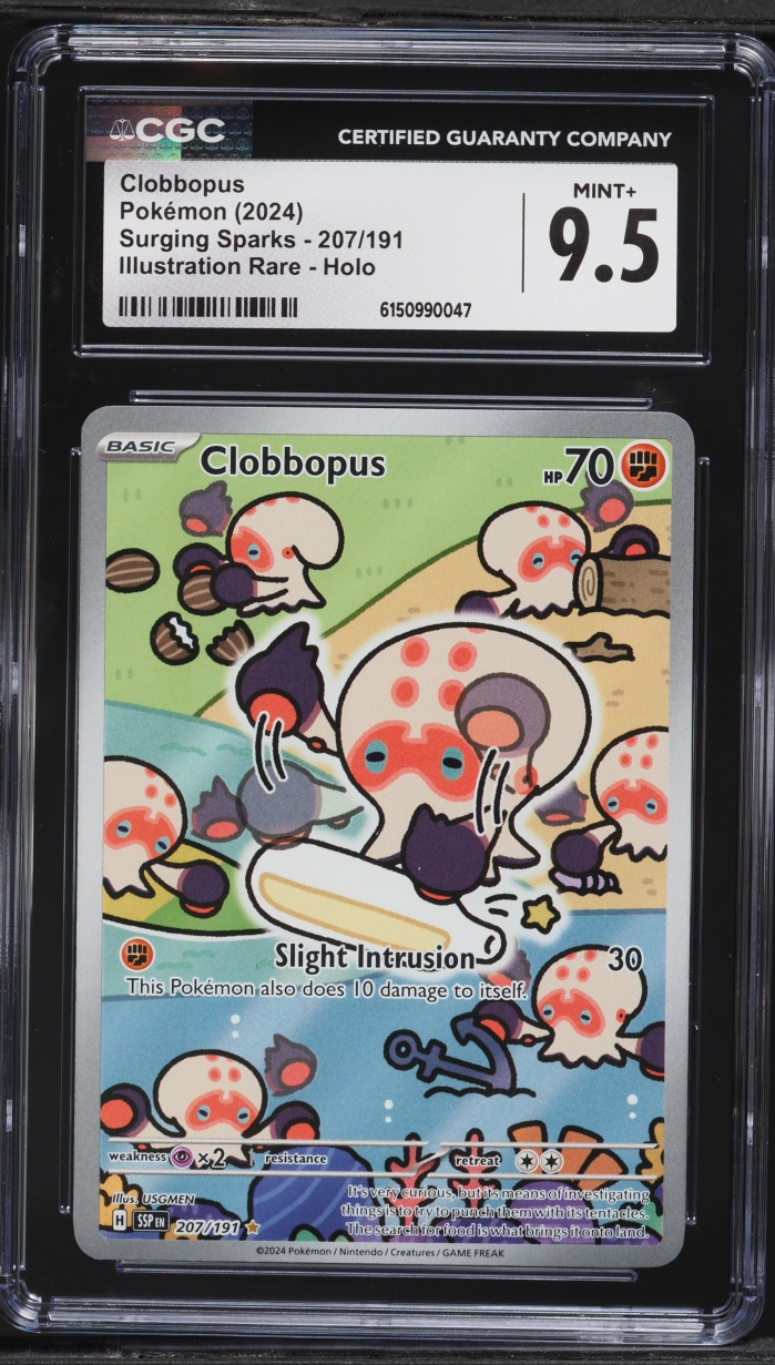 2024 Pokemon Scarlet & Violet Surging Sparks IR Clobbopus #207 CGC 9.5 MINT+