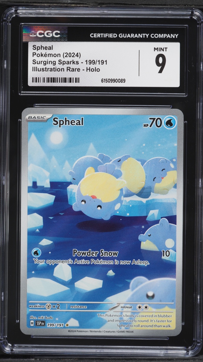 2024 Pokemon Scarlet & Violet Surging Sparks IR Spheal #199 CGC 9 MINT