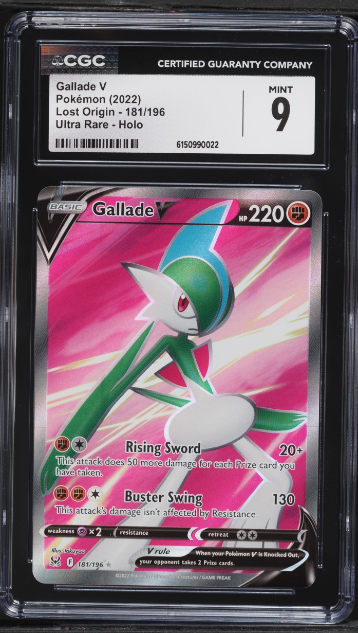 2022 Pokemon Sword & Shield Lost Origin Full Art Gallade V #181 CGC 9 MINT