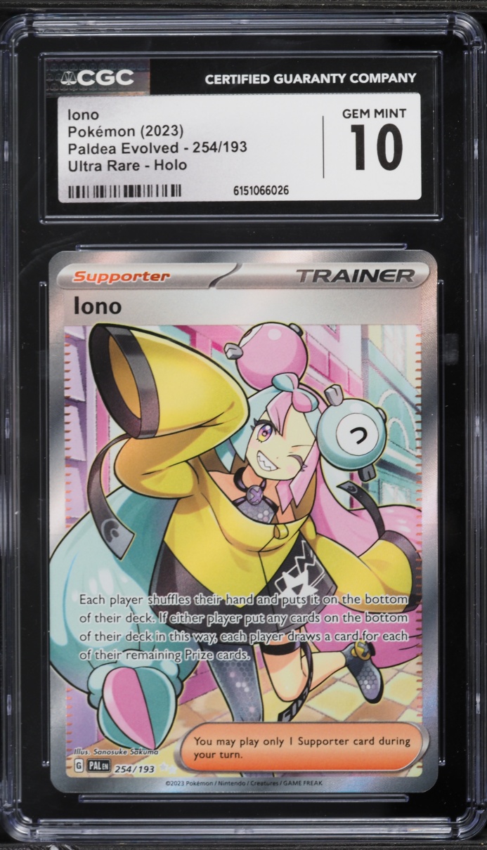 2023 Pokemon Scarlet & Violet Paldea Evolved Full Art Iono #254 CGC 10 GEM MINT
