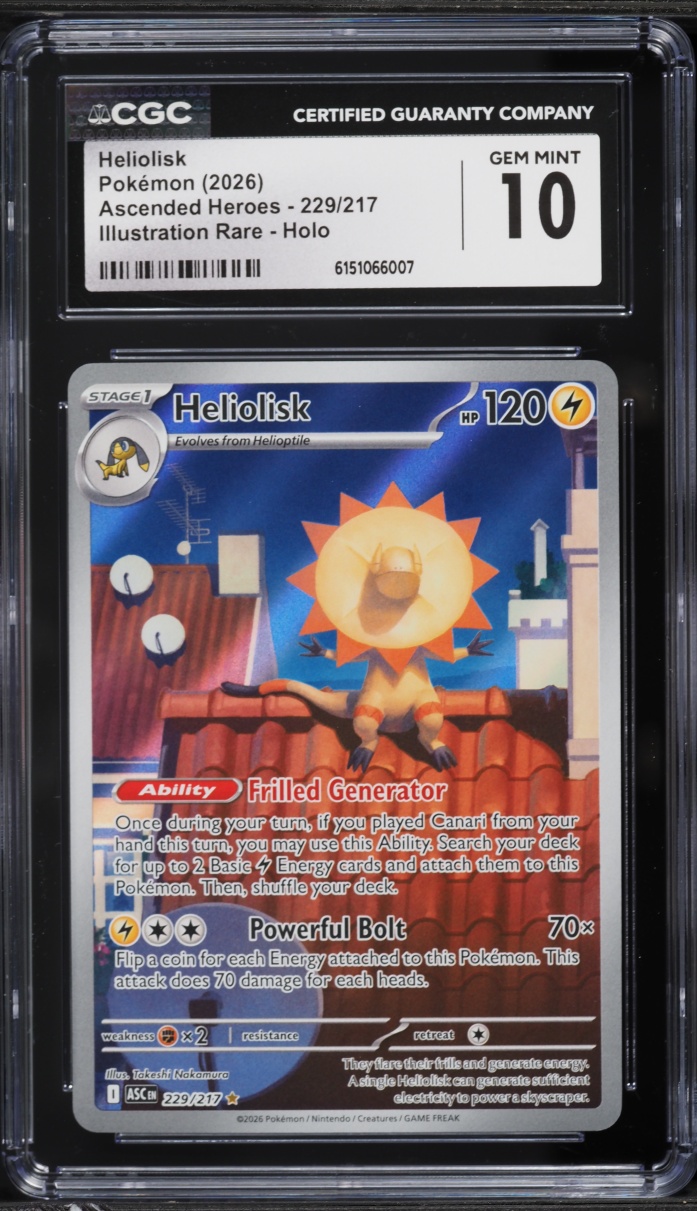 2026 Pokemon Mega Evolution Ascended Heroes IR Heliolisk #229 CGC 10 GEM MINT