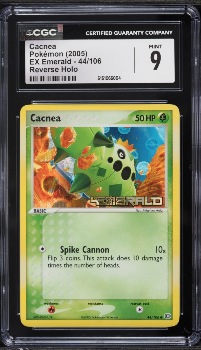 2005 Pokemon EX Emerald Reverse Holo Cacnea #44 CGC 9 MINT