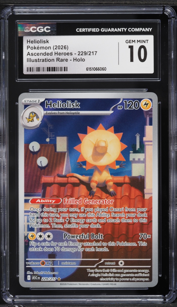 2026 Pokemon Mega Evolution Ascended Heroes IR Heliolisk #229 CGC 10 GEM MINT