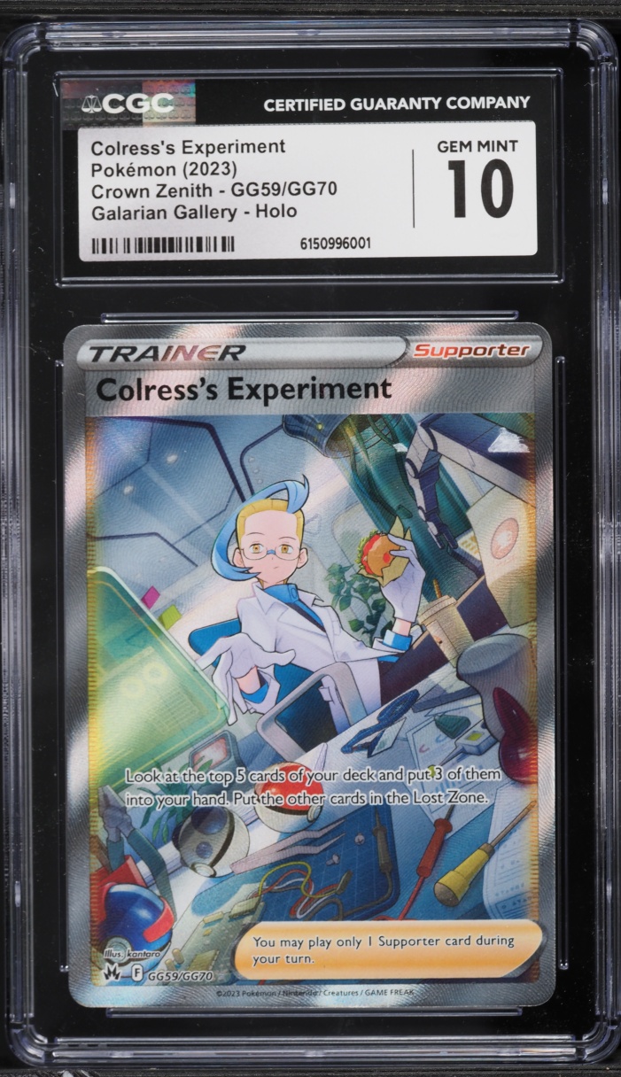 2023 Pokemon Sword & Shield Crown Zenith Full Art Colress's Experiment #GG59 CGC 10 GEM MINT