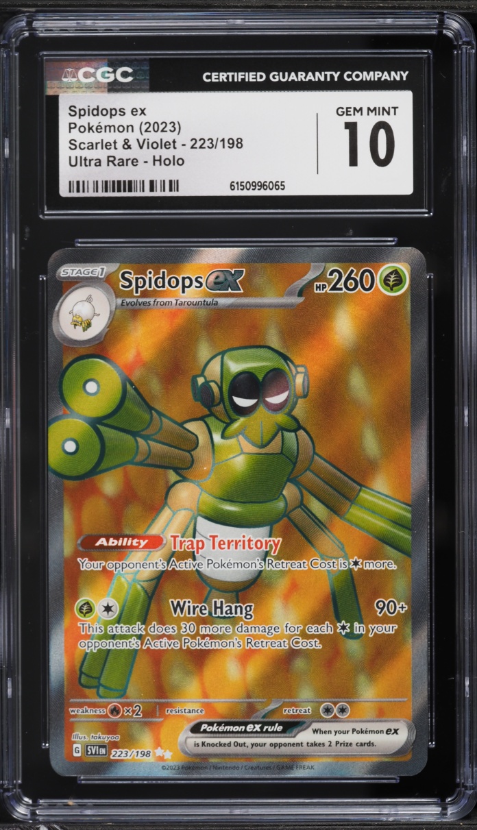 2023 Pokemon Scarlet & Violet Full Art Spidops ex #223 CGC 10 GEM MINT