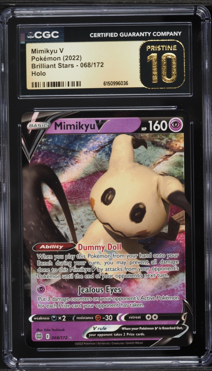 2022 Pokemon Sword & Shield Brilliant Stars Mimikyu V #68 CGC 10 PRISTINE