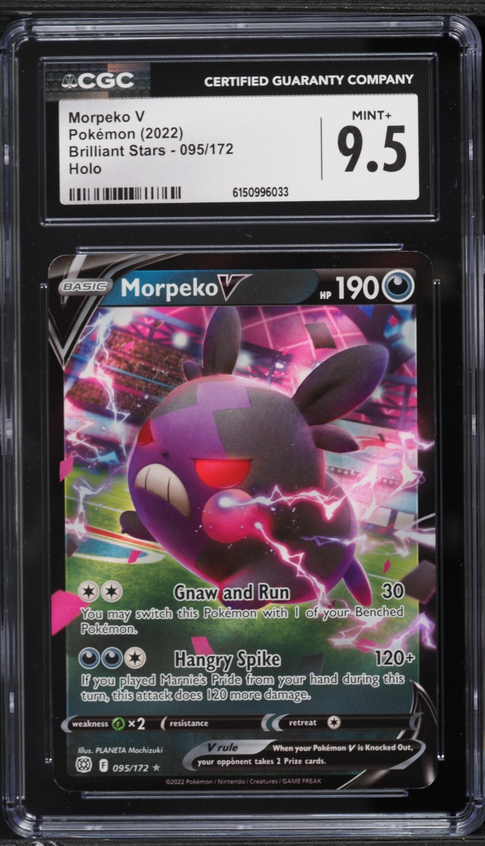 2022 Pokemon Sword & Shield Brilliant Stars Morpeko V #95 CGC 9.5 MINT+