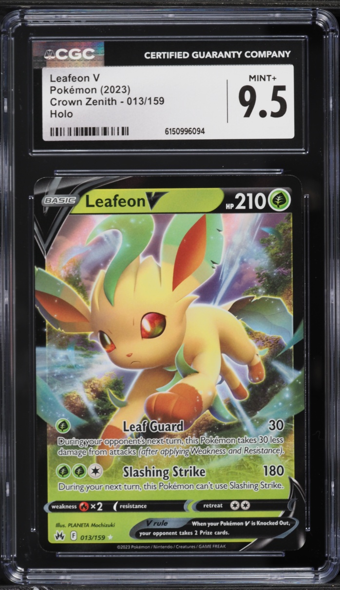 2023 Pokemon Sword & Shield Crown Zenith Leafeon V #13 CGC 9.5 MINT+