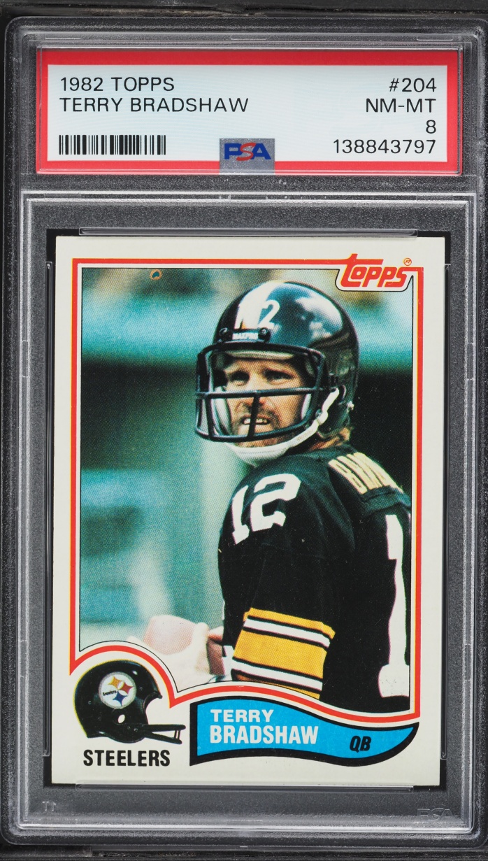 1982 Topps Football Terry Bradshaw #204 PSA 8 NM-MT
