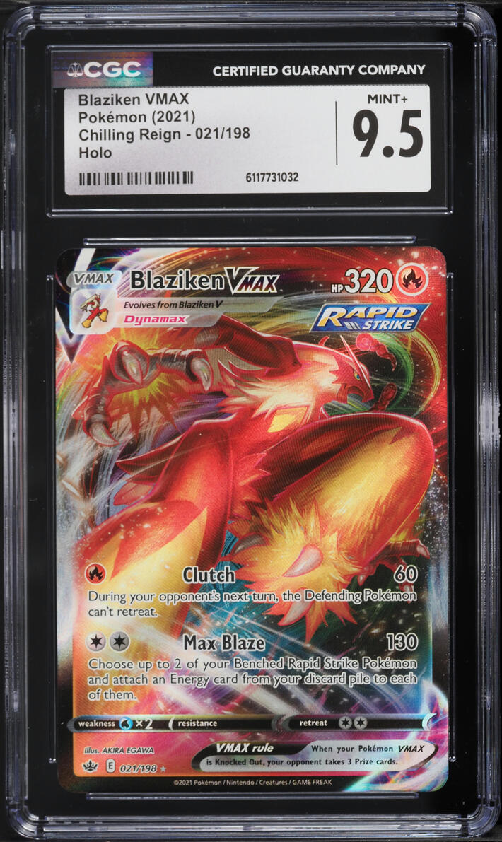 2021 Pokemon Sword & Shield Chilling Reign Alt Art Blaziken VMAX #21 CGC 9.5 MINT+