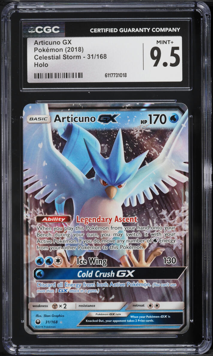 2018 Pokemon Sun & Moon Celestial Storm Articuno GX #31 CGC 9.5 MINT+
