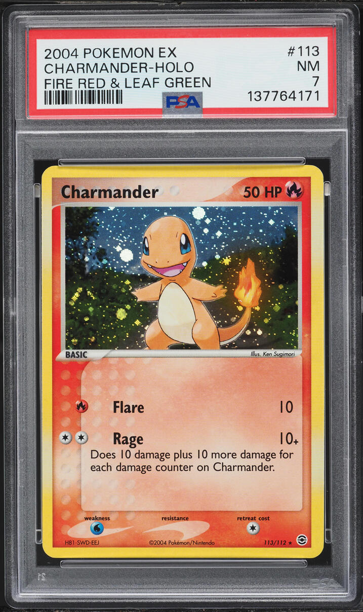 2004 Pokemon EX Fire Red & Leaf Green Holo Charmander #113 PSA 7 NRMT
