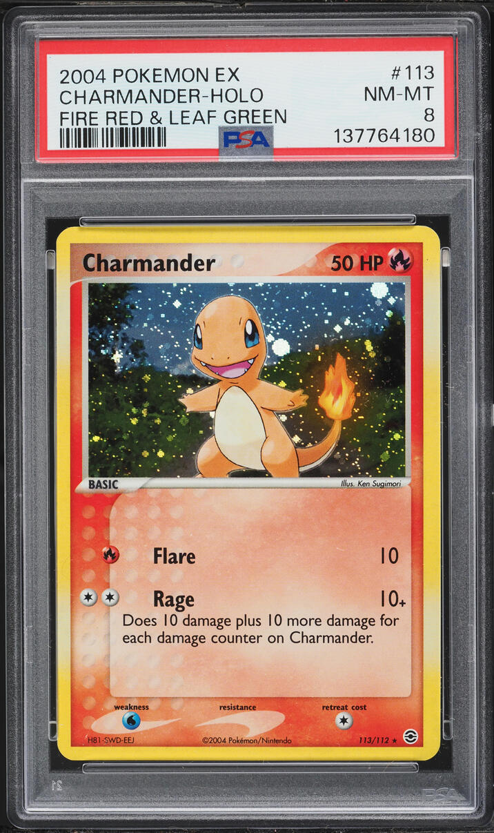 2004 Pokemon EX Fire Red & Leaf Green Holo Charmander #113 PSA 8 NM-MT