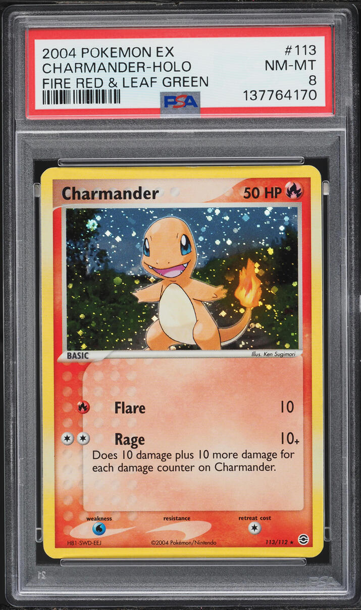 2004 Pokemon EX Fire Red & Leaf Green Holo Charmander #113 PSA 8 NM-MT