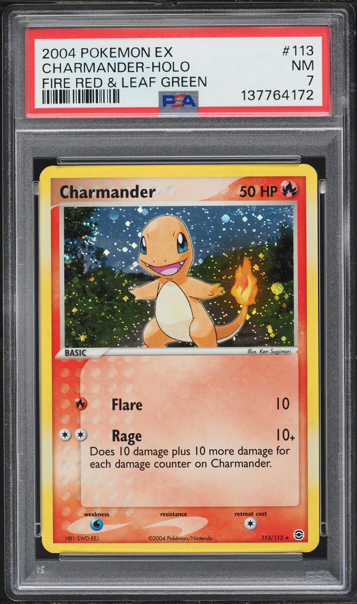 2004 Pokemon EX Fire Red & Leaf Green Holo Charmander #113 PSA 7 NRMT
