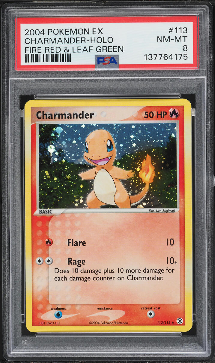 2004 Pokemon EX Fire Red & Leaf Green Holo Charmander #113 PSA 8 NM-MT