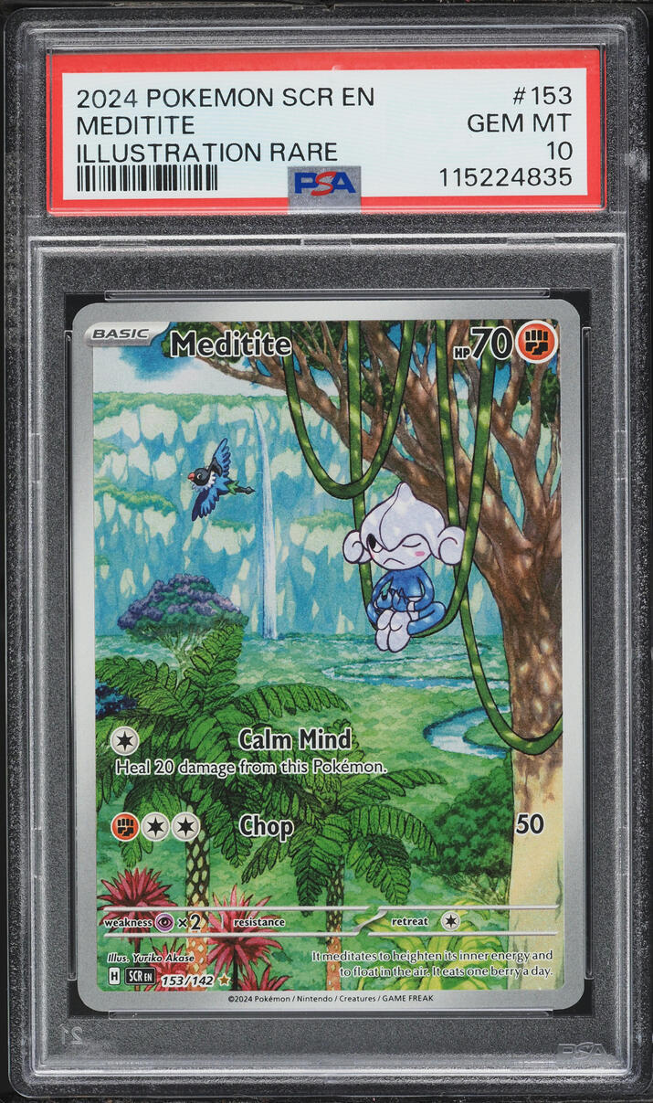 2024 Pokemon Scarlet & Violet Stellar Crown IR Meditite #153 PSA 10 GEM MINT
