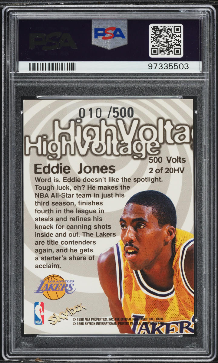 1997 Hoops High Voltage 500 Eddie Jones /500 #2 PSA 7 NRMT