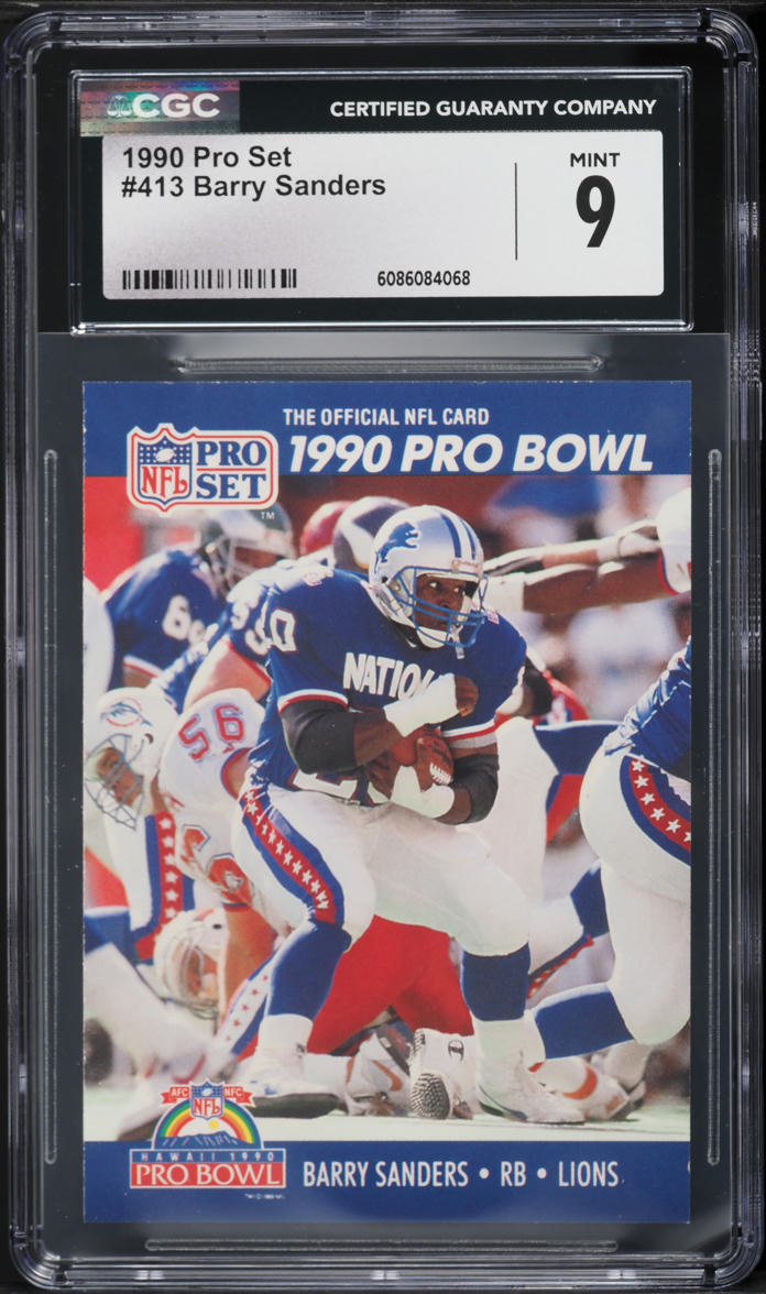 1990 Pro Set Football Barry Sanders #413 CGC 9 MINT