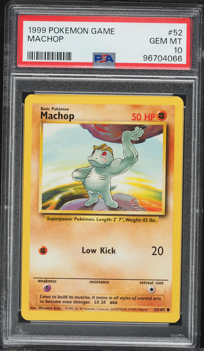 1999 Pokemon Base Set Machop #52 PSA 10 GEM MINT