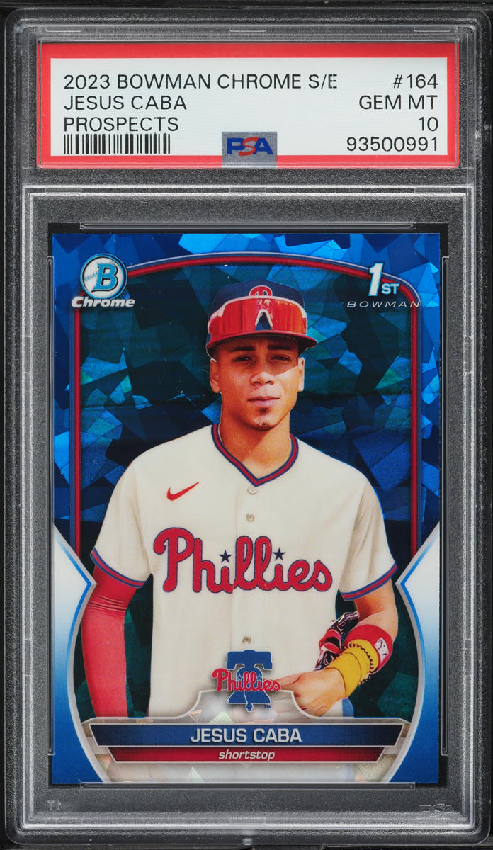 2023 Bowman Chrome Sapphire Edition Prospects Jesus Caba #164 PSA 10 GEM MINT