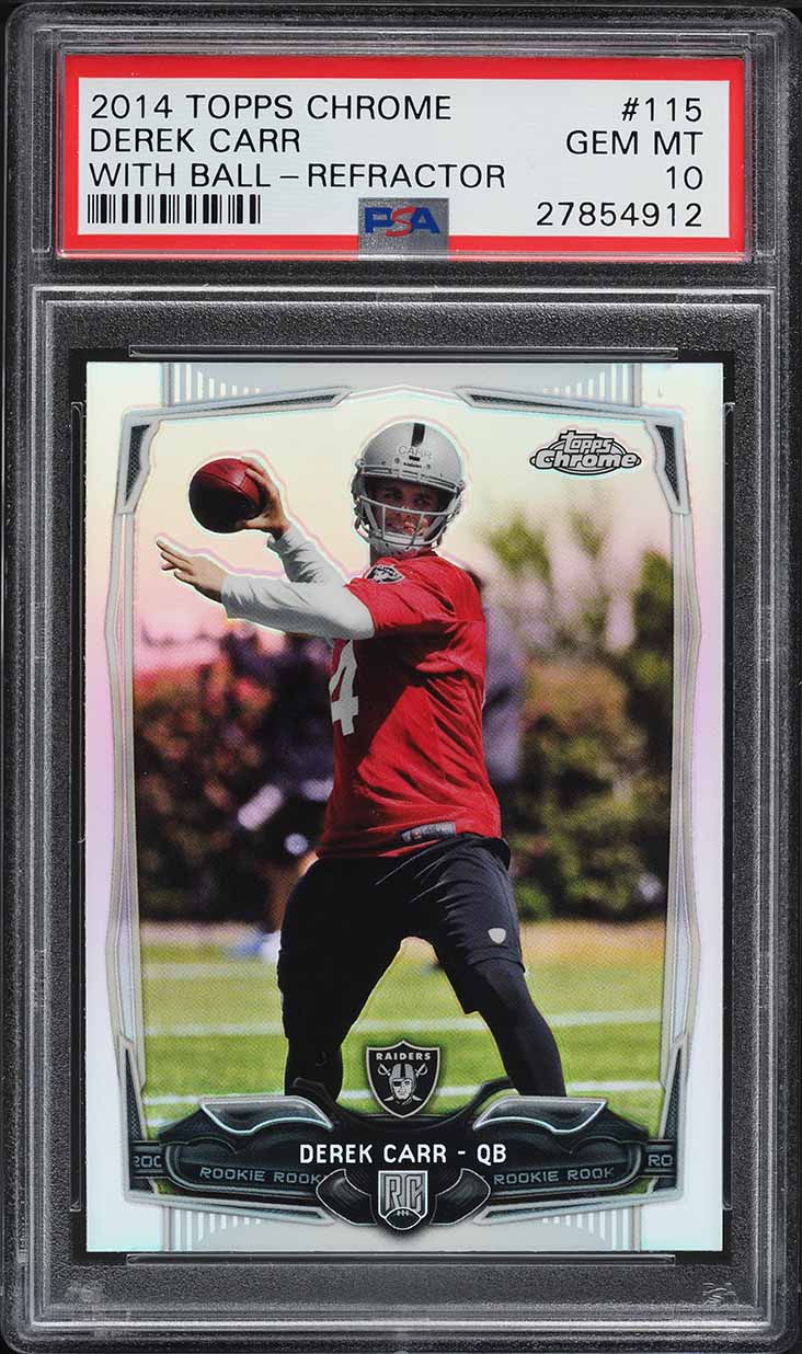2014 Topps Chrome Refractor Derek Carr ROOKIE #115 PSA 10 GEM MINT