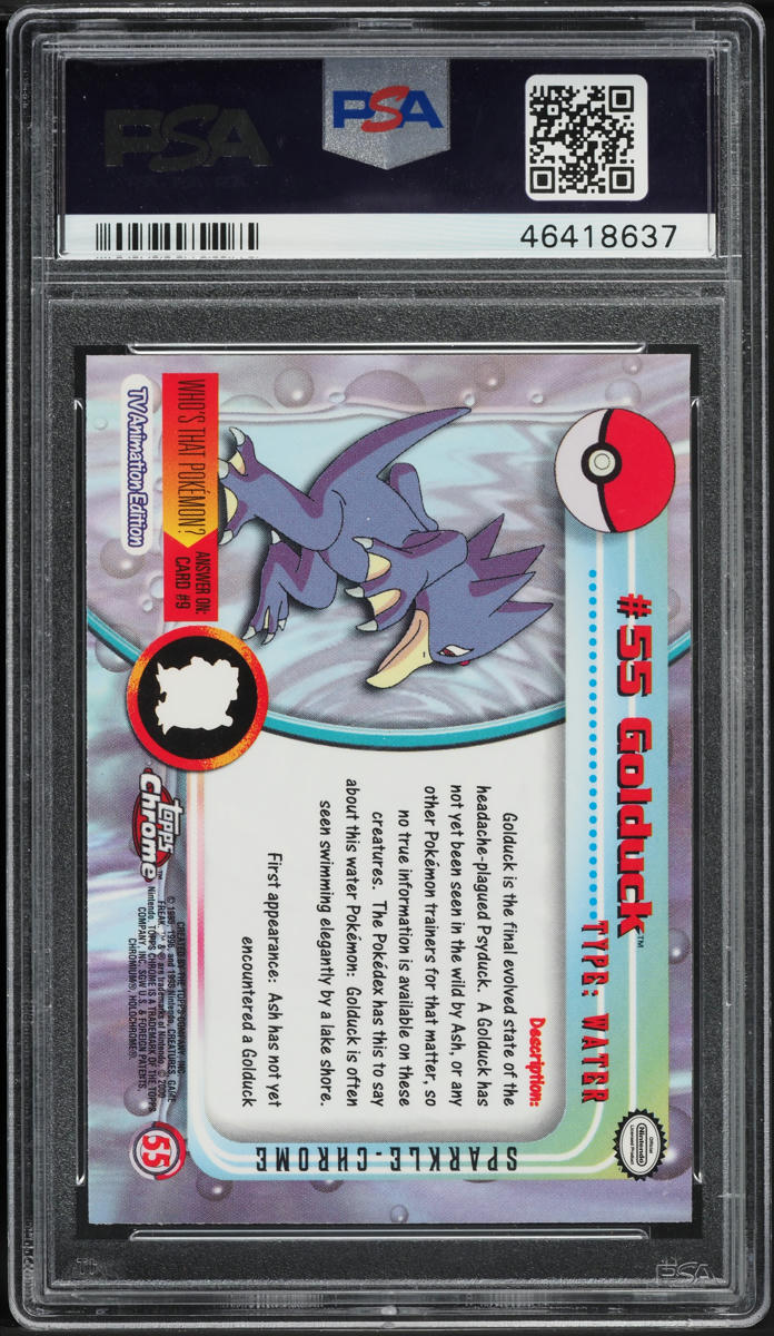 2000 Topps Chrome Pokemon Series 1 Sparkle Golduck #55 PSA 10 GEM MINT