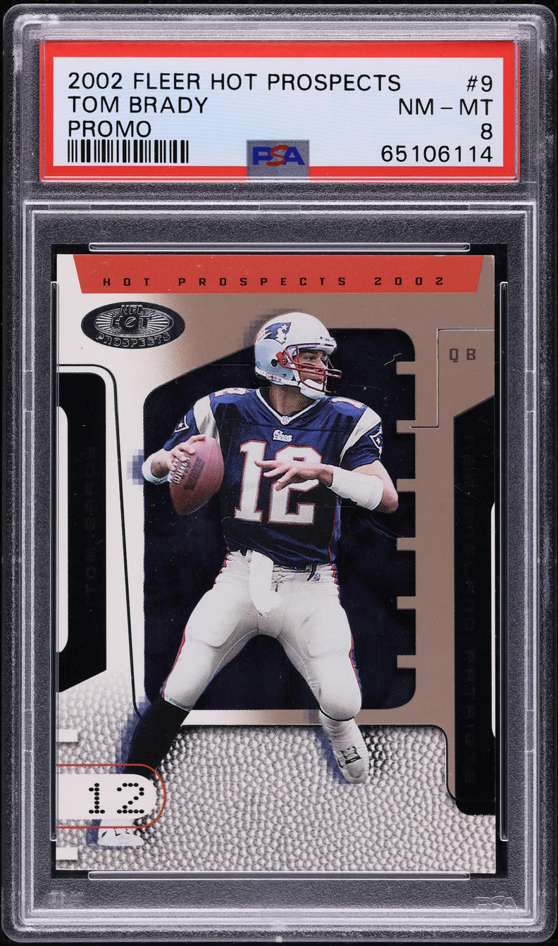 2002 Fleer Hot Prospects Promo Tom Brady #9 PSA 8 NM-MT