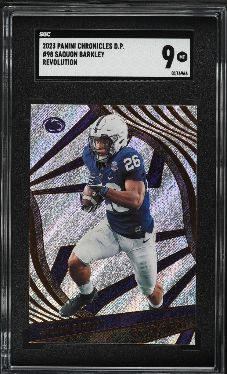 2023 Panini Chronicles Draft Picks Revolution Saquon Barkley #98 SGC 9 MINT