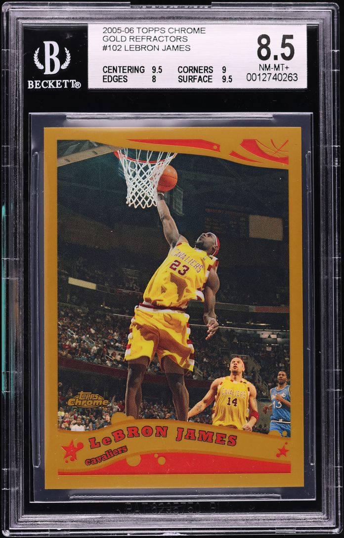 2005 Topps Chrome Gold Refractor LeBron James /99 #102 BGS 8.5 NM-MT+